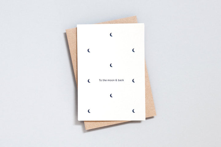 To the Moon & Back <br> Navy Motif <br> Greetings Card