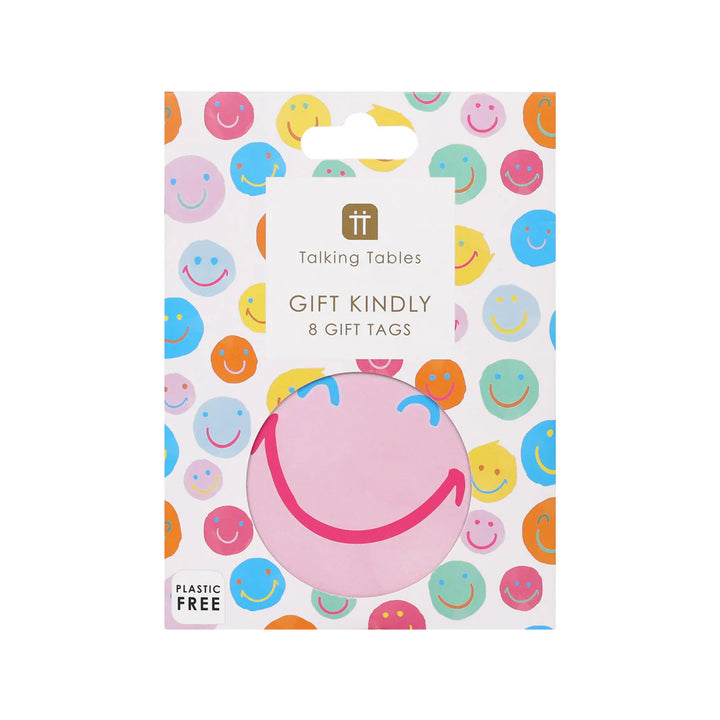 Birthday Brights Happy Face Gift Tags – 8 Pack
