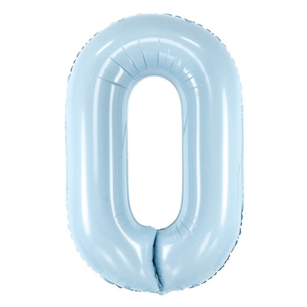 Inflated Pastel Blue Number Balloon (0–9) – 72cm