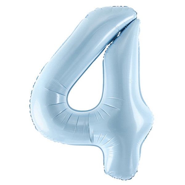 Inflated Pastel Blue Number Balloon (0–9) – 72cm