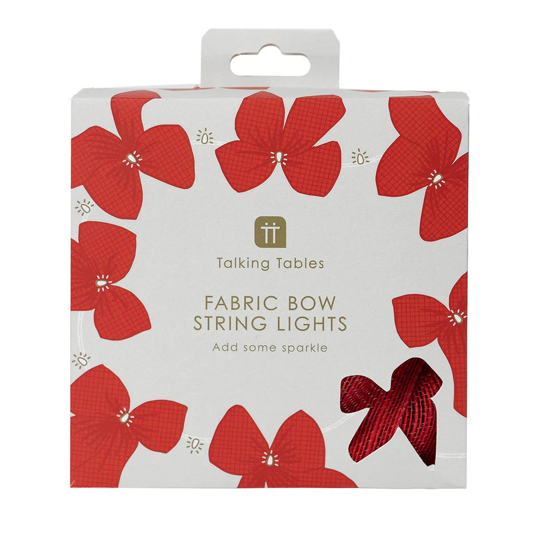 Red Fabric Bow <br> LED String Lights 2.6m