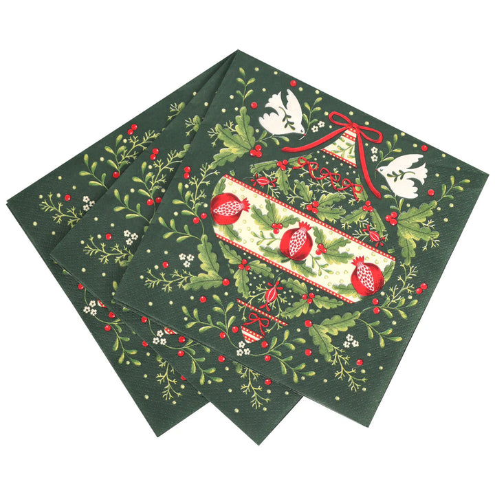 Folklore Green and Red <br> Christmas Napkins (20)