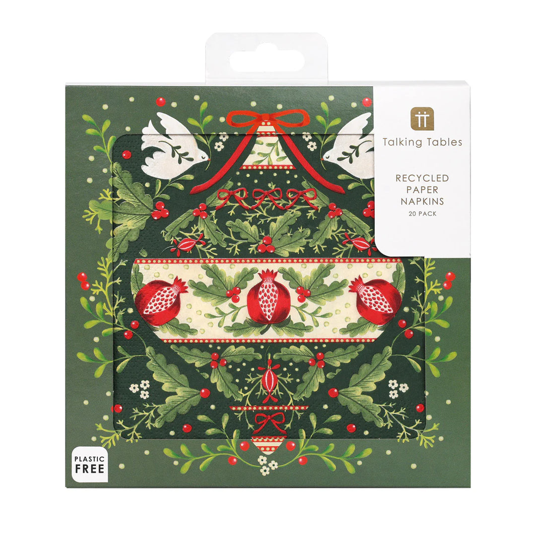 Folklore Green and Red <br> Christmas Napkins (20)