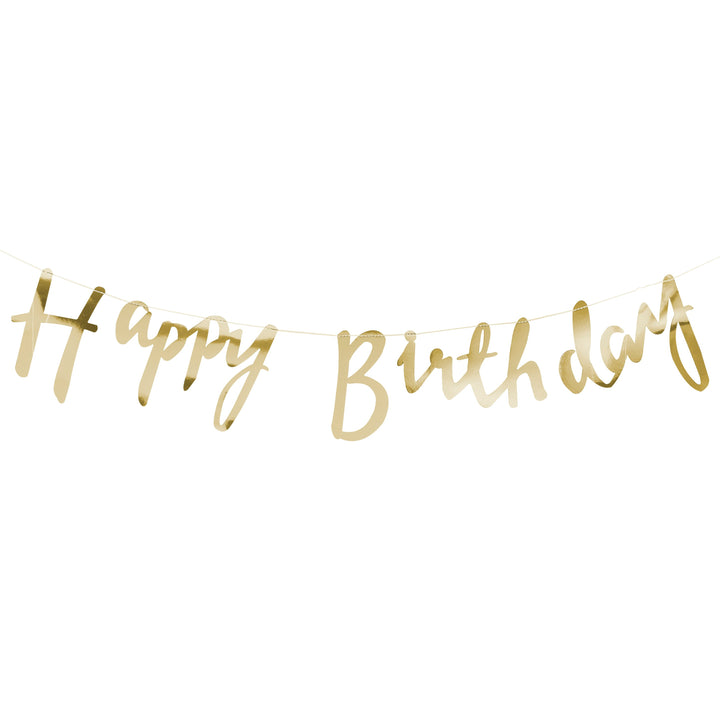 Gold Happy Birthday <br> Garland