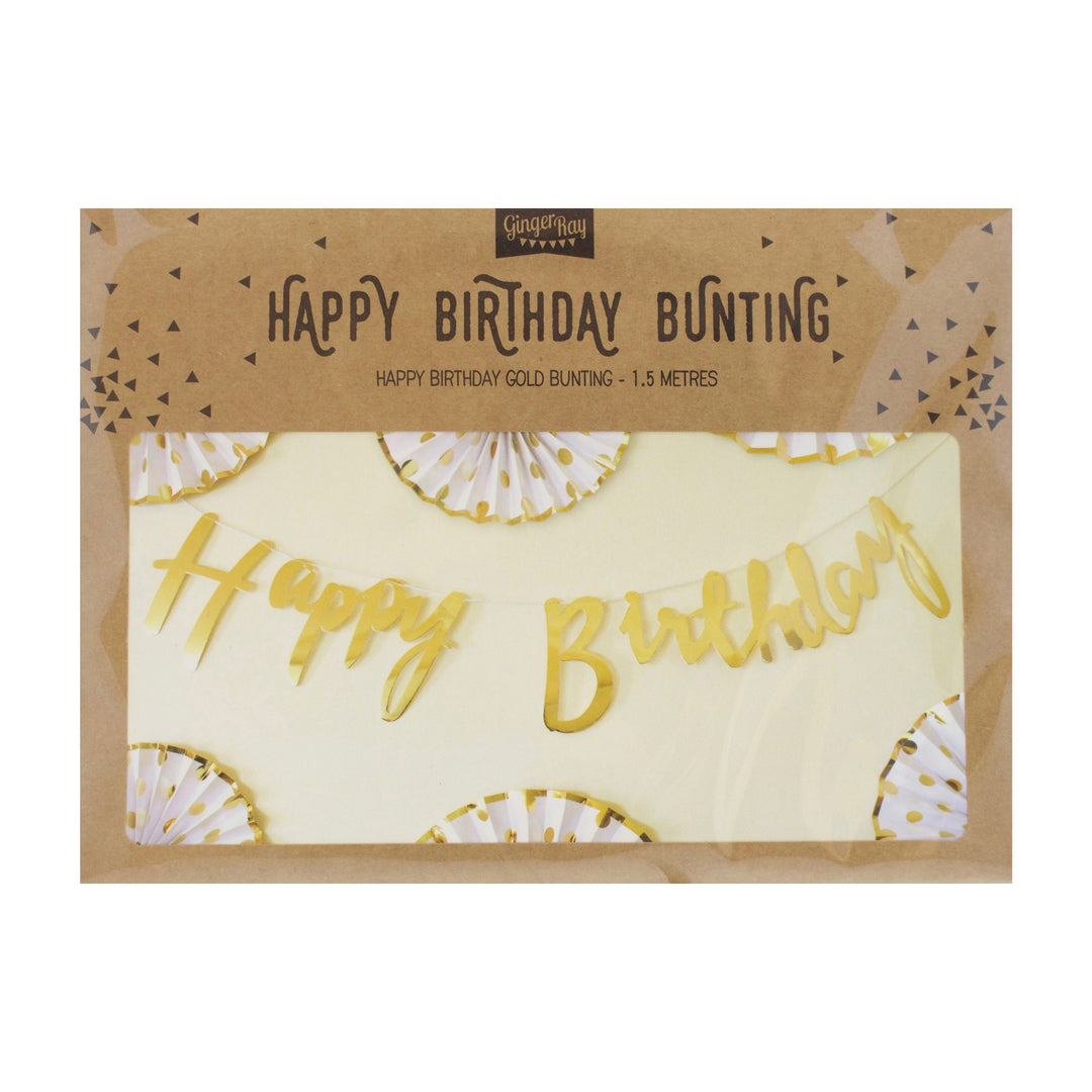 Gold Happy Birthday <br> Garland