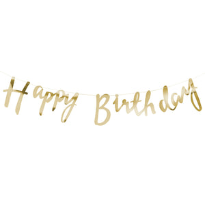 Gold Happy Birthday <br> Bunting