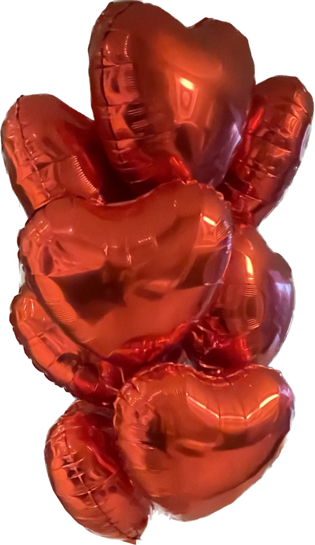 12 Red Love Hearts Foil Balloon Bouquet