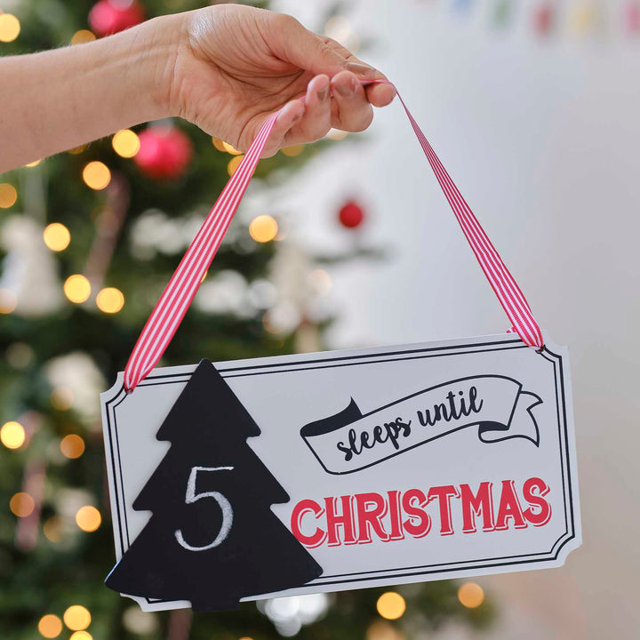 Festive Sleeps Until Christmas <br>Chalkboard Sign