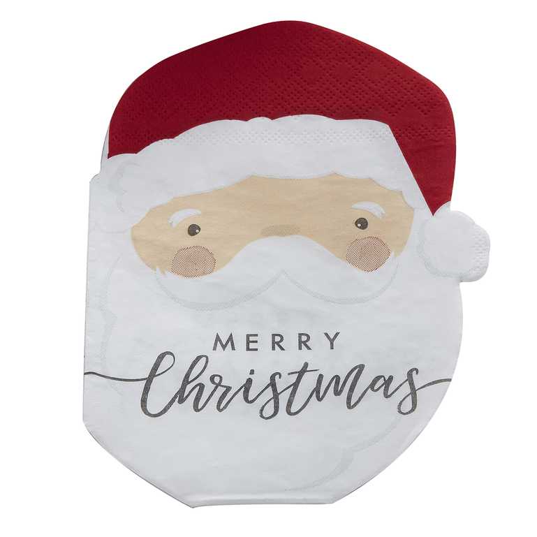 Santa Shaped Christmas <br> Napkins (16)