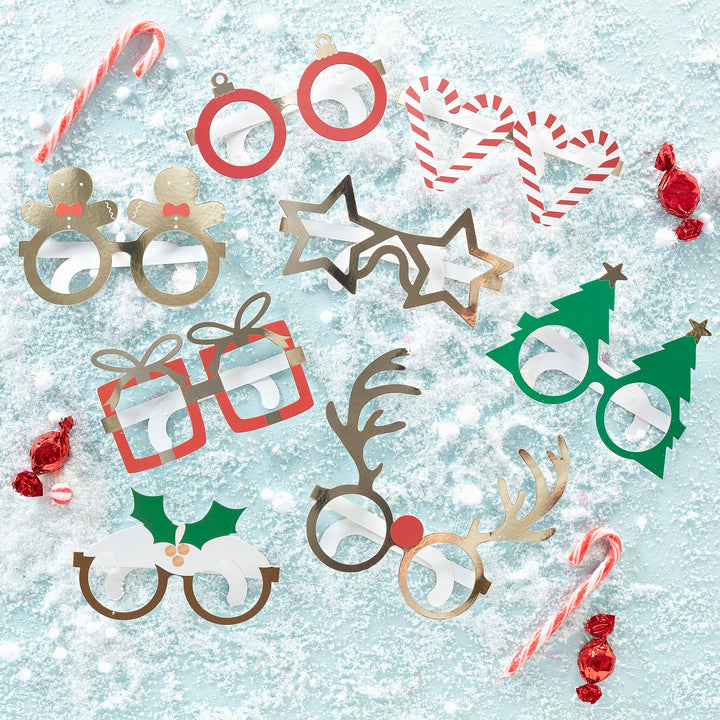 Festive Fun Glasses <br> 8 Pack