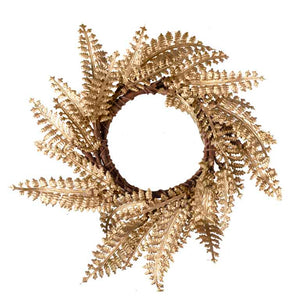 Gold Fern Wreath Christmas <br> Napkin Rings (4)