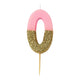 Pink Gold Glitter <br> Birthday Number Candle