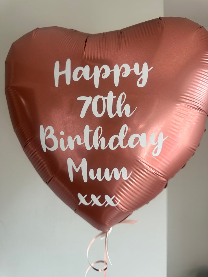 Personalised Rose Gold Heart Balloon - 18"/45cm