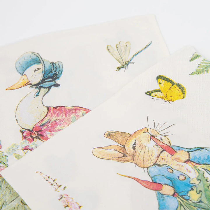 Meri Meri Peter Rabbit &amp; Friends Large Napkins – Pack of 16