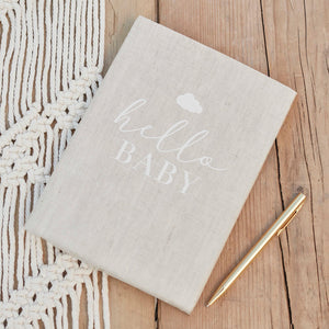 Hello Baby Linen Baby Memory Book