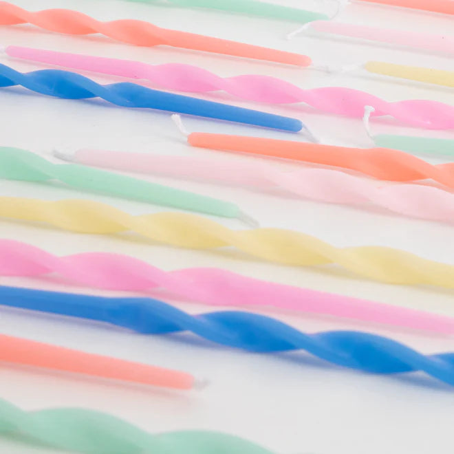 Mixed Twisted <br> Long Birthday Candles (16pc)