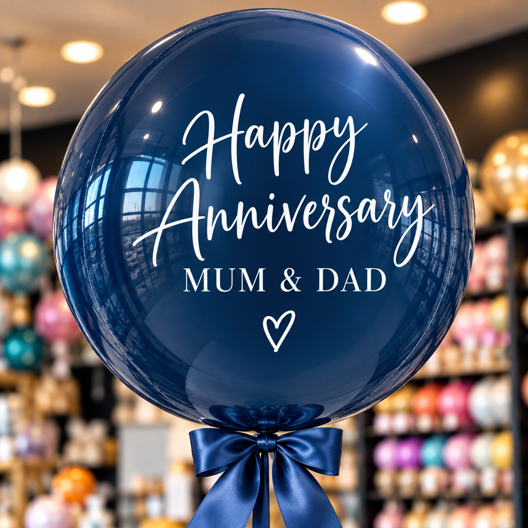 Navy Blue Personalised Orb Balloon