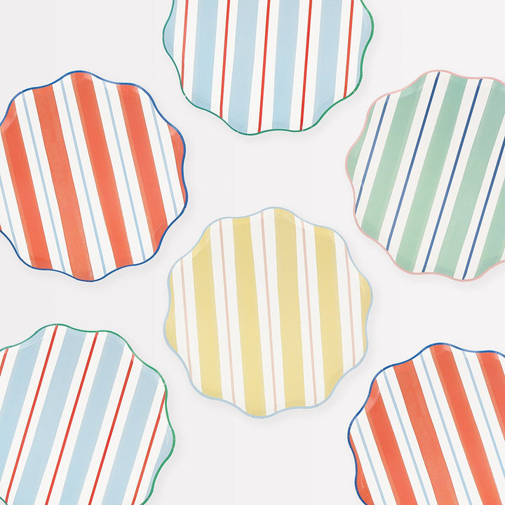 Classic Stripe Side Plates - Set of 8