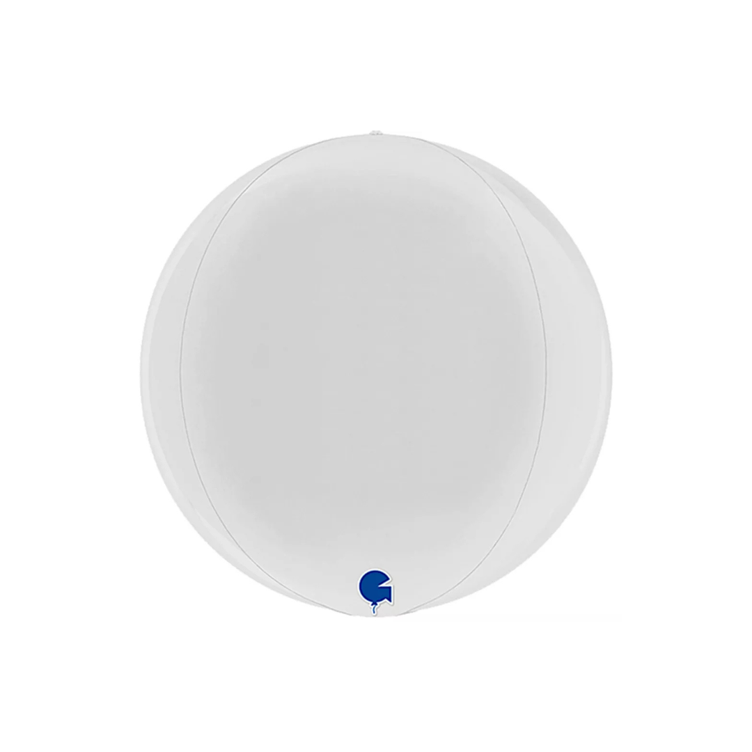 White Globe Orb Foil Balloon - 38cm