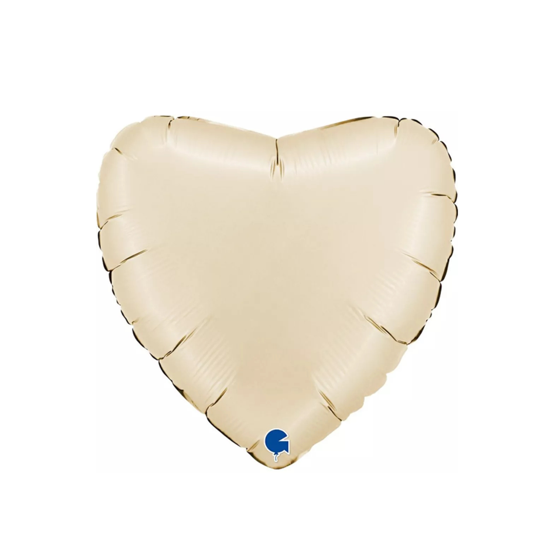 22" Satin Cream Heart Foil Balloon