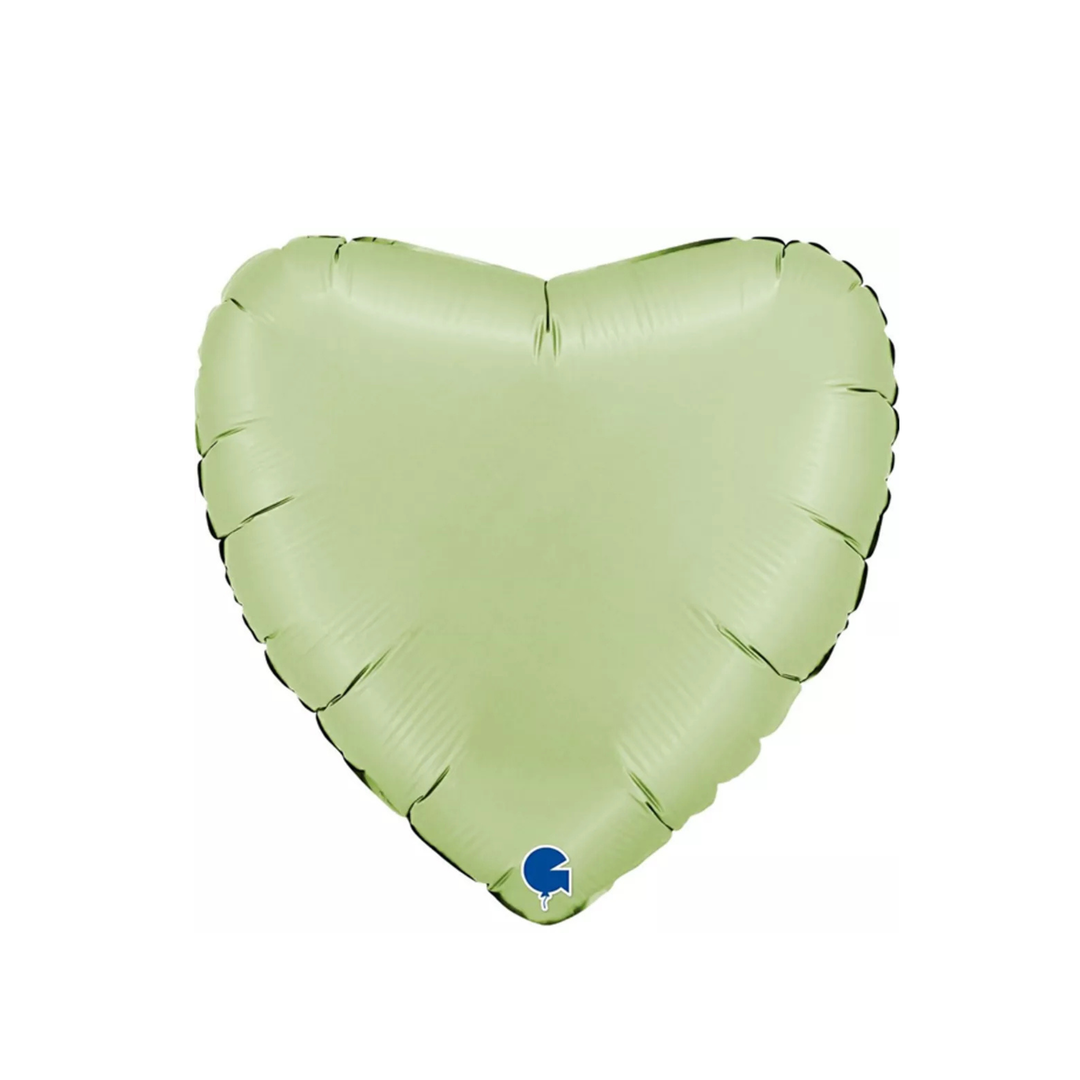 22" Satin Olive Green Heart Foil Balloon