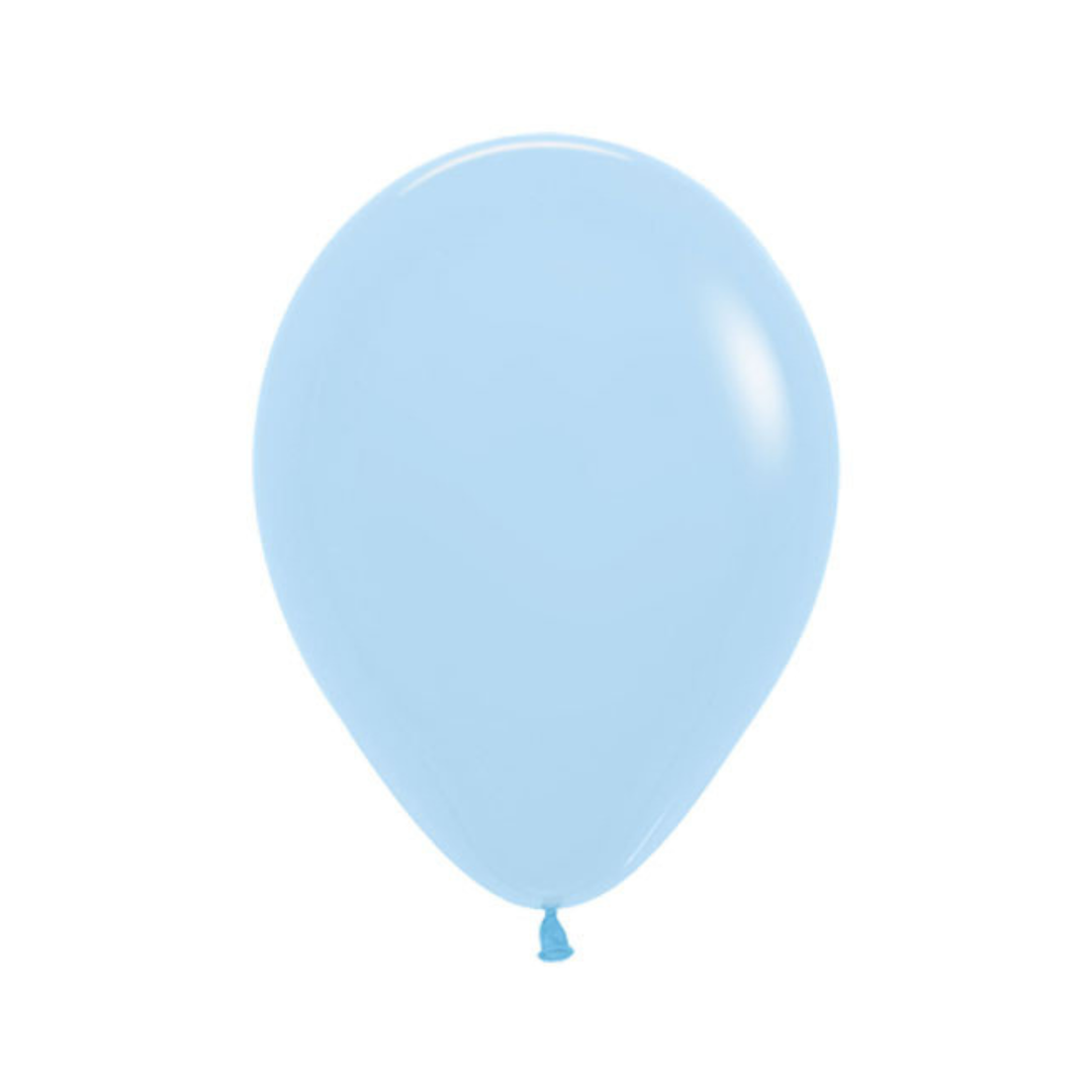Pastel Matte Blue Latex 12" Balloons – Pack of 12