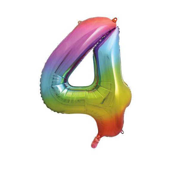 Rainbow Ombre Number Balloon (0–9) – Helium Filled – 86cm