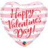 Pink Stripe Valentine's <br> Heart Balloon