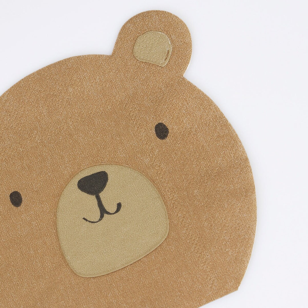 Woodland Bear Napkins - Pack of 16