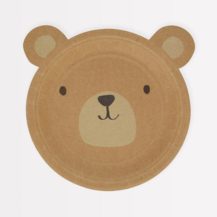Woodland Bear Plates - Pack of 8