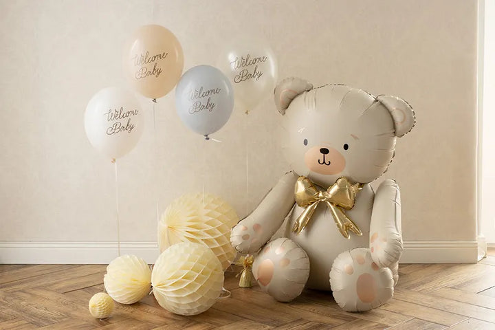 Floor Sitting Cream Bear Foil Balloon
