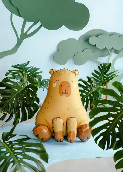 Sitting Capybara Foil Balloon – Animal Party Balloon – Fill With Air