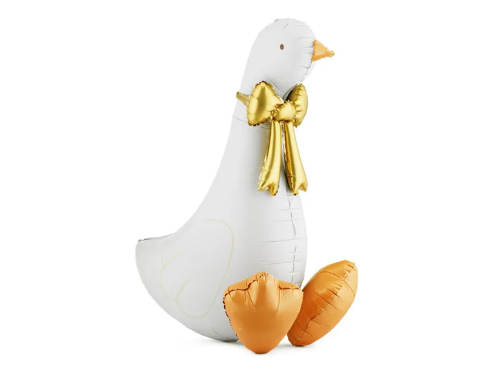 White Goose with Bow Foil Balloon – Fill With Air