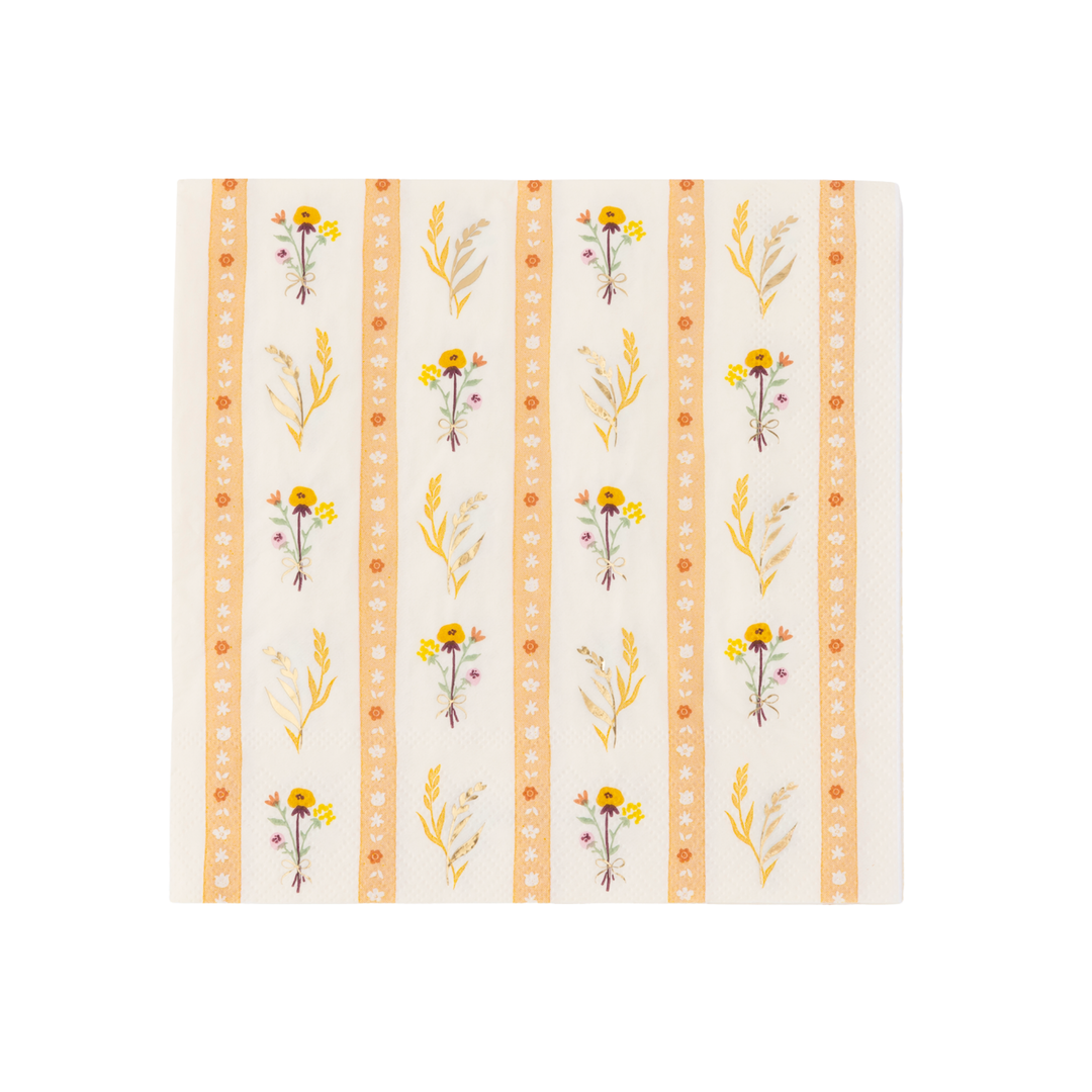 Autumn floral large paper napkins by Bonjour Fête