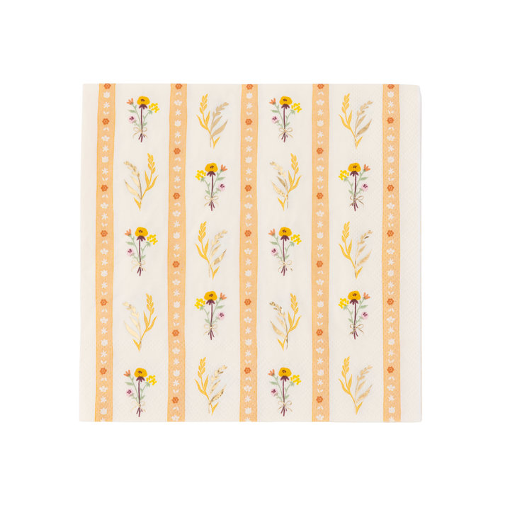Autumn floral large paper napkins by Bonjour Fête