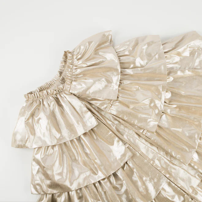 Champagne Gold <br> Ruffle Cape Age 3-6