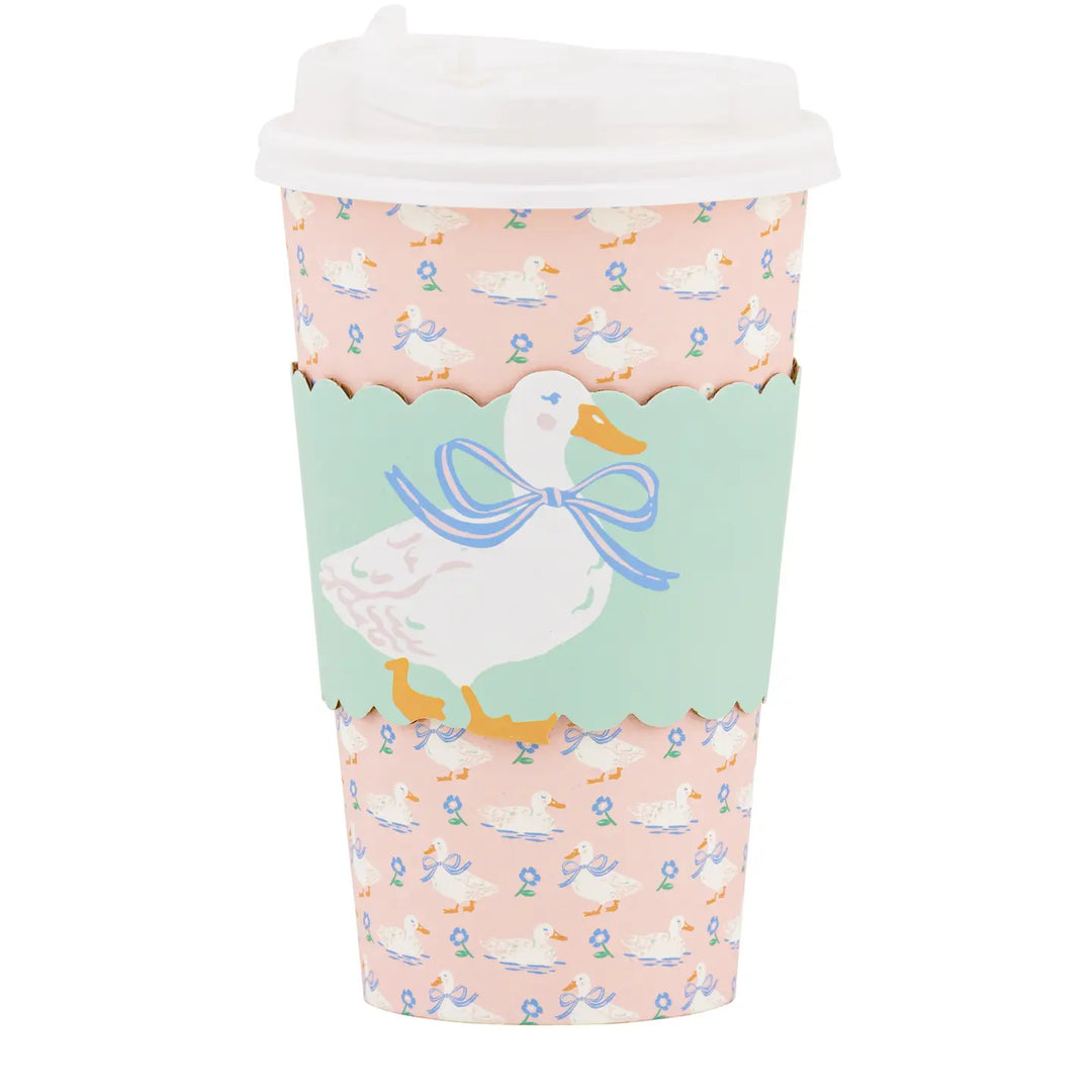 Silly Goose To-Go Paper Cups with Lids (Pack of 8)