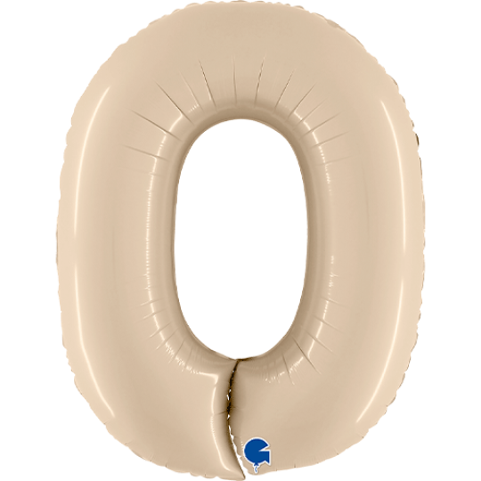 Inflated Satin Cream <br> XL Number Balloon (0-9) <br> 102cm Tall