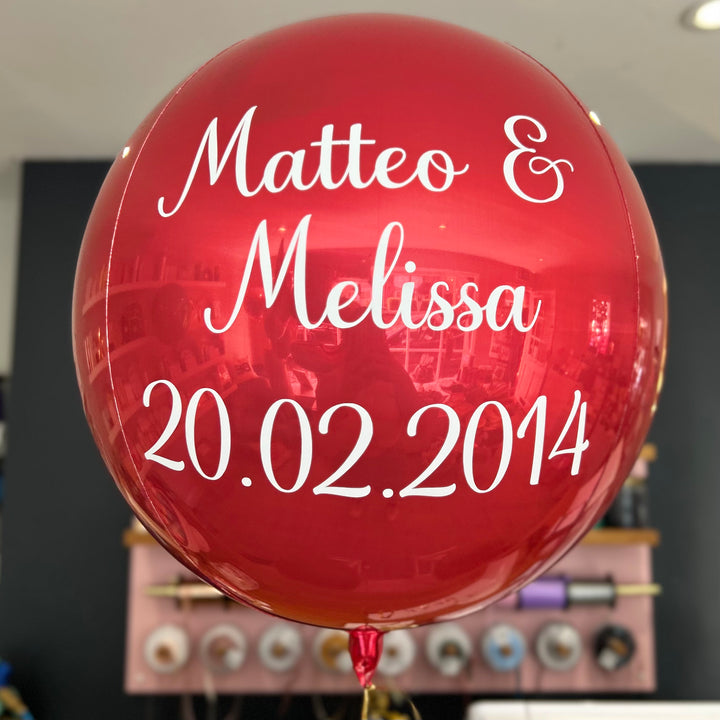 Red <br> Personalised Orb Balloon