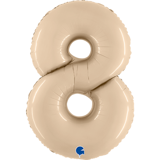 Inflated Satin Cream <br> XL Number Balloon (0-9) <br> 102cm Tall