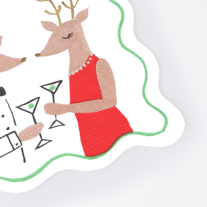 Mr & Mrs Reindeer <br> Cocktail Napkins