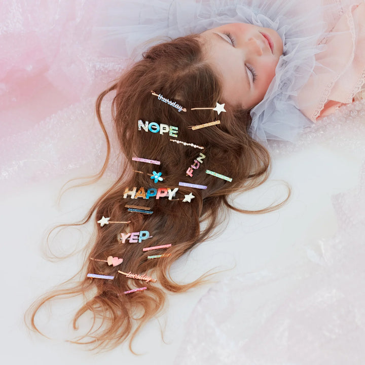 Glitter Rainbow Hair Slides