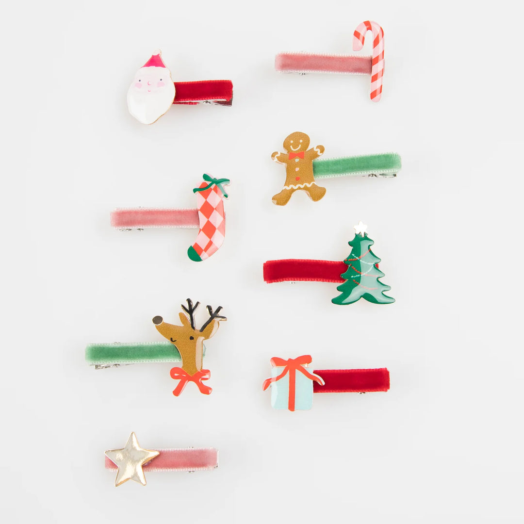 Jolly Christmas Hair Slides <br> Gift Set (8)