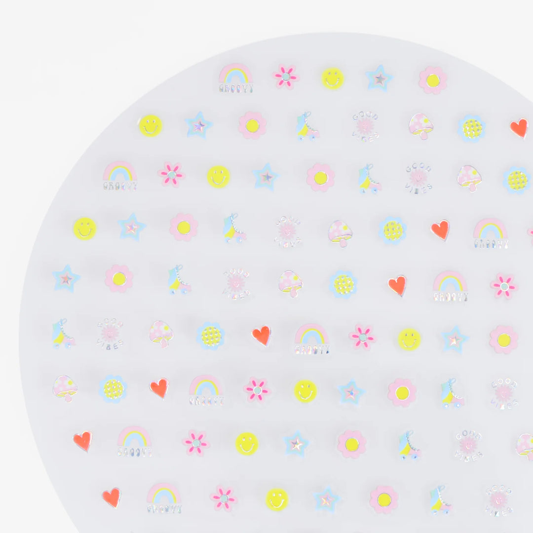 Groovy Nail Stickers – Holographic Groovy Designs (200 Stickers)