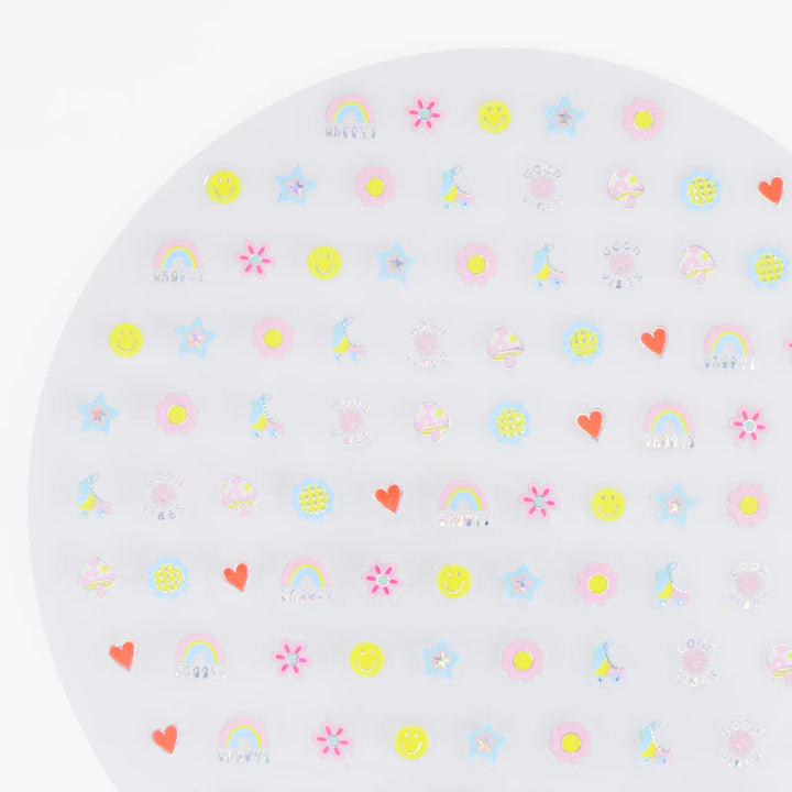 Groovy Nail Stickers – Holographic Groovy Designs (200 Stickers)