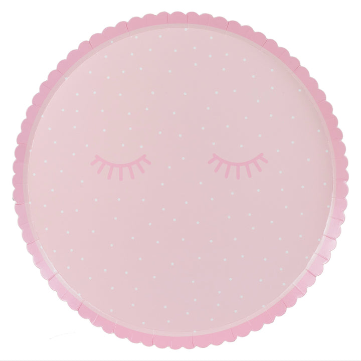 Pink Polka Dot Pamper Party Plates (8pcs)