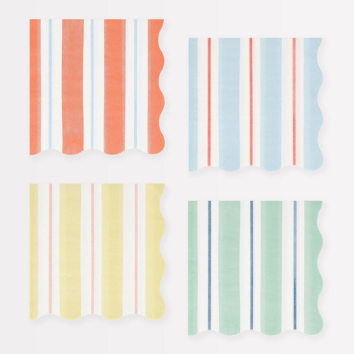 Classic Stripe Small Napkins - Set of 16