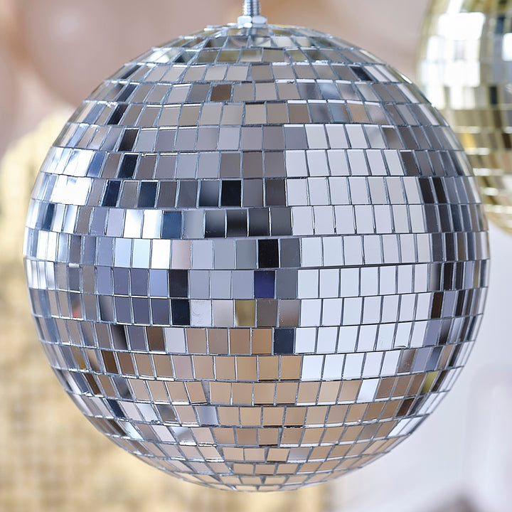 Silver Disco Ball <br> Medium 20cm