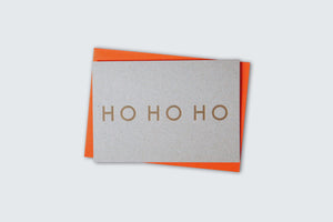 Ho Ho Ho Card <br> Brass Festive Typographic Card