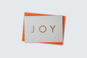 Joy <br> Brass Festive Typographic Card